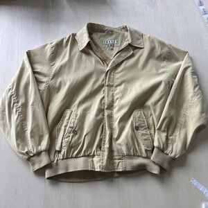 Vintage Trader Bay Jacket Mens XLT Beige Nylon Windbreaker Full Zip 90s